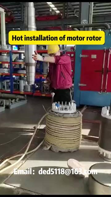 Hot installation of motor rotor