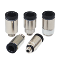 Miniature POC Push-to-Connect Brass Fittings with Sealing Ring: Air Hose Adapters in Male Thread & Female-Hexagon Configurations1