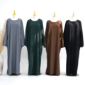 2025 جدیدترین مد عمده فروشی EID Modest Dubai Abaya Plain ترکیه ضخیم لباس زنانه زنانه ابایای زمستانی زمستانی ابایا1