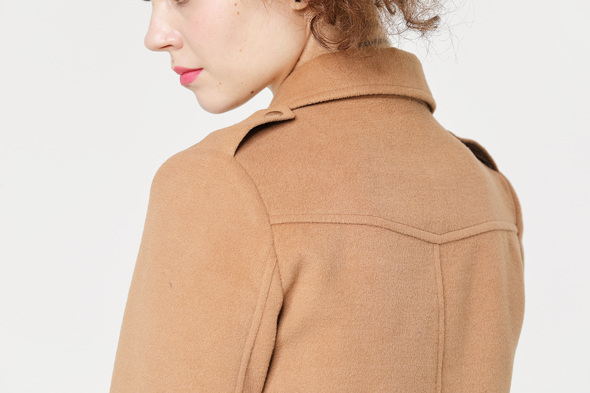 Brown Beige Woolen Slim Jacket Brown Beige Woolen Slim Jacket