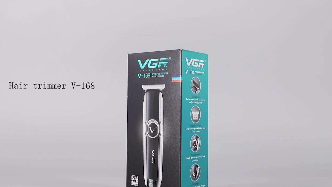 VGR V-189 cordless hair trimmer professional rechargeable electric barber hair clipper for men with LED display1