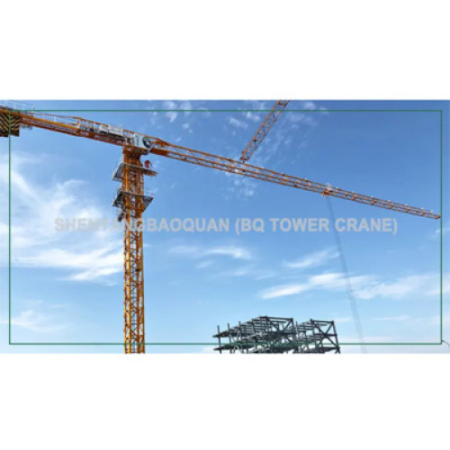 BQ GHP6520-10 Flat Top Tower Crane Working On Construction Site