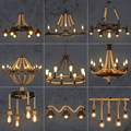 Rustic Retro Nostalgic Hemp Rope Chandelier for Loft, Bar, Cafe, or Hall in Industrial Style1