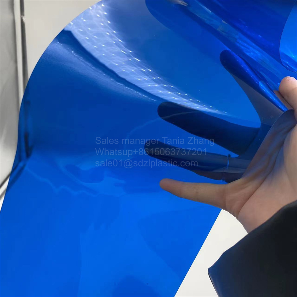 Película de PVC blue azul translúcida