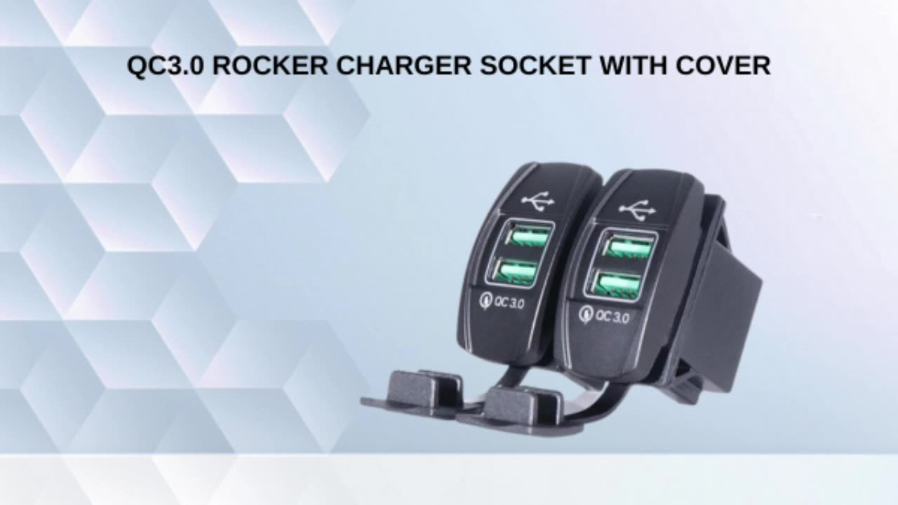 DC 12V Dual Port USB Quick Charger 3.0 Светодиодный свет USB Car Charger1