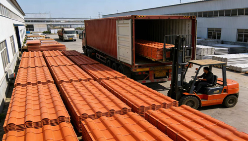 Greenutile  ASA Synthetic Resin&PVC Tiles loading for Global shipment