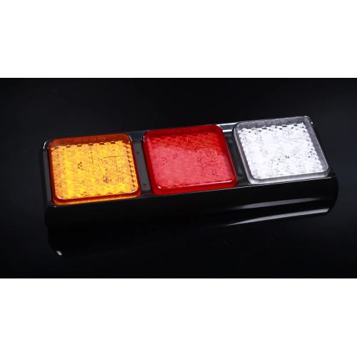 Factory supply hot sale Emark  certification 100mm square red red amber  led truck tail light combination  trailer tail light1