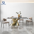 Golden Luxury Marble Modern Dining Table Design1