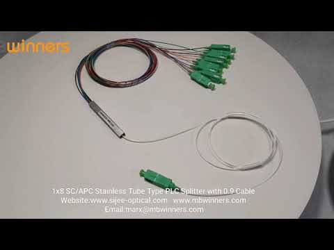 1x8 SC/APC Stainless Tube Type PLC Splitter with 0.9 Cable