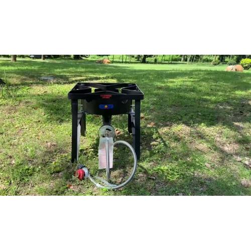 Arc Propane Burner 200,000 Btu Sotufa de platillo de hierro fundido Propano estufa de campamento con regulador de 0-20 psi para cocción al aire libre