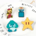 Super Mario Luigi Series Pin Mushroom Star Magic power big Pass the test Enamel Brooches Badges for kids Gift Fashion Jewelry