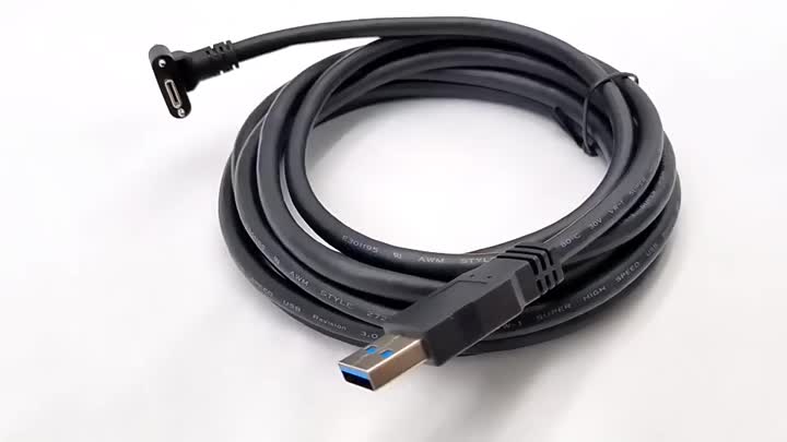 Panel Mount Industrial USB Cable USB A ke USB C