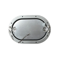 Galvanized Steel Oval Access Door with Lock Cam Latch and Insulation Seal for Ductwork - HVAC Factory Direct1