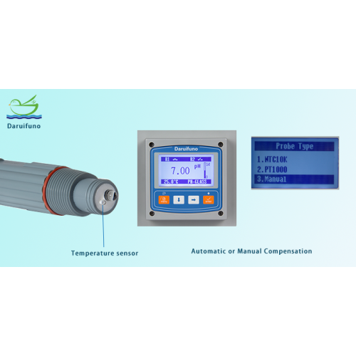 What does temperature compensation of a pH sensor mean?