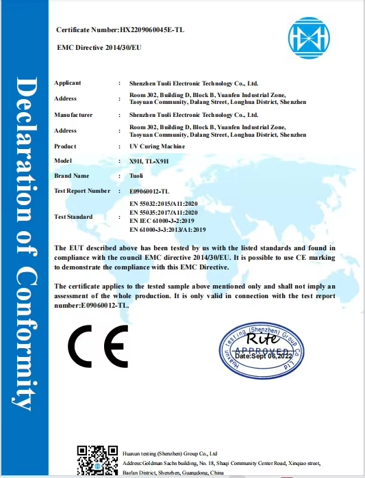 CE of screen protector machine