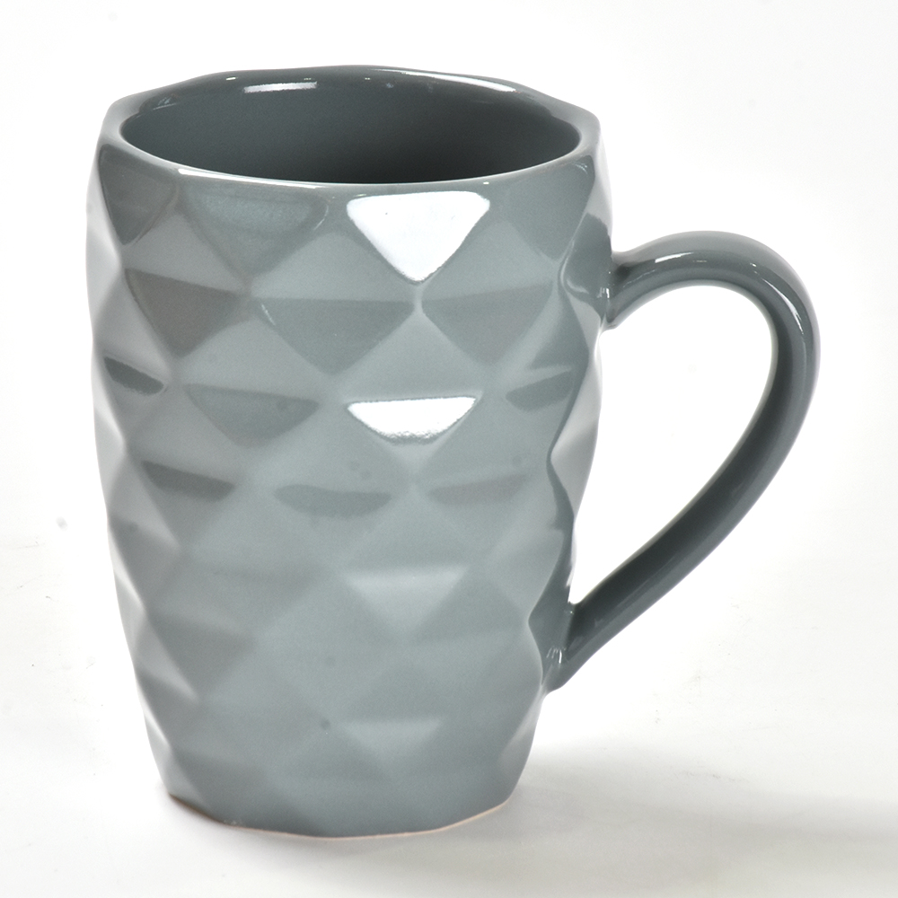 Direct sales can be customized packaging diamond ceramic 16oz capacity pottery mugs diamond cup