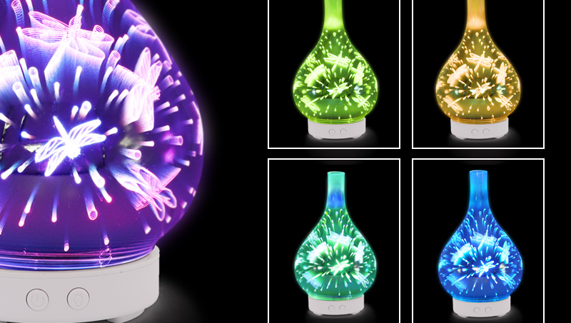 3D Vidro com cera perfumada mais quente queimador de óleo elétrico Cera derreta aroma lamp1