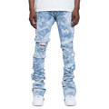 Προσαρμοσμένο λογότυπο Dispreded Rapped Homme Fashion Tie Dye Skinny Denim Στατισμένο τζιν για MEN1