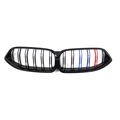 BMW 8 Series 2021+ G15 G14 G16 ABS Three Color Dual Slat Kidney Front Grille - Glossy Black G15 Front Grille1
