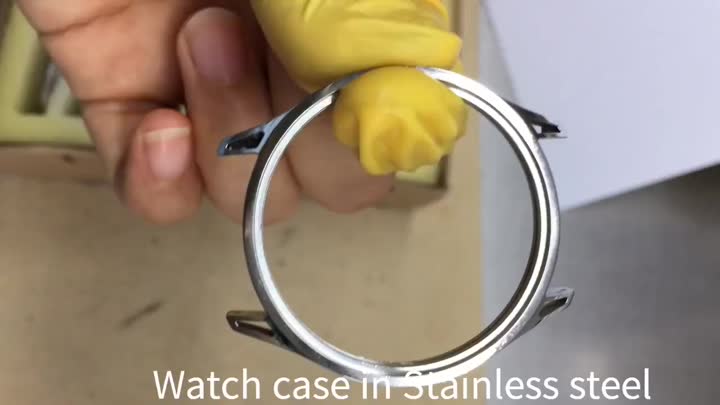 Watch case in skeleton on lugs