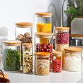 Diy Glass Glass Spice Jars With Bamboo Lids Clear Food Storage Containers For Pantry Kitchen Sugar Salt Coffee Tea1