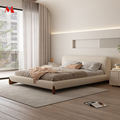 Tempat tidur tatami bergaya Jepang Wabi-sabi gaya kayu solid king bed light light cream gaya homestay low bed1