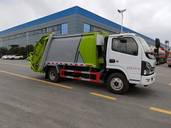 Dongfeng Terus Kilang 4X2 7cbm Lori Pemadatan Tolak Muatan Belakang1