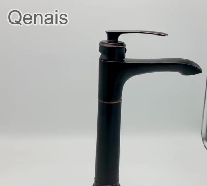 Faucet Baskom Tinggi Hitam ORB Bilik Mandi Rekaan Baharu