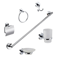 Chrome Plastic Round ABS Bathroom Hardware Accessory Set1
