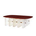 Modern Stainless Steel Acrylic Bridge Pier Coffee Table for Living Rooms and Hotels1