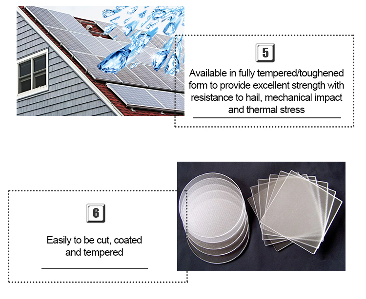 Ferro baixo de 4 mm de 3,2 mm de energia solar com temperamento solar com temperamento solar de 3,2 mm Preço de vidro para coletores solares