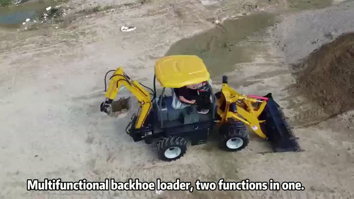 Multifunctional backhoe loader, two functions in one