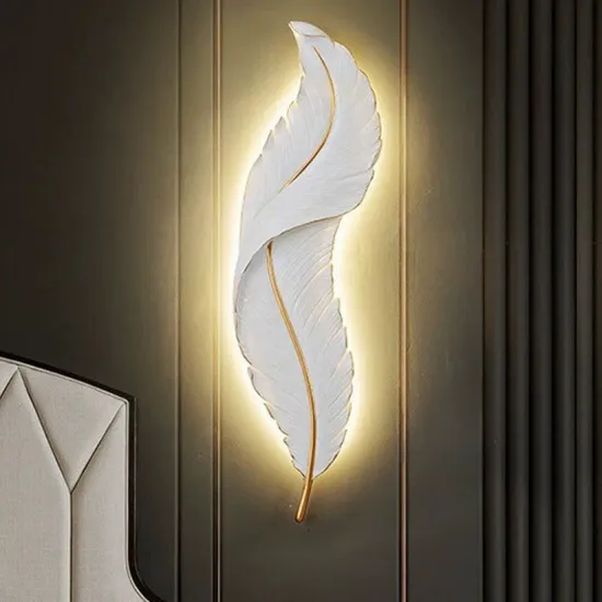 LED moderno Dimmable Pared apliques con elegante lámpara de diseño de plumas1
