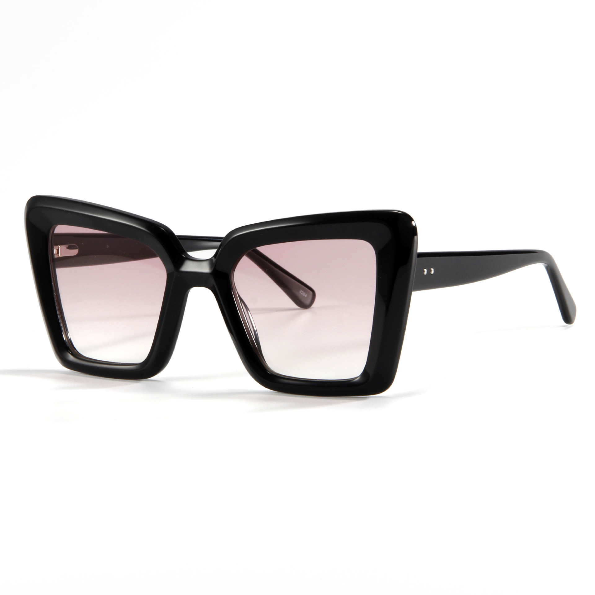 Gradient Pink Lens Acetate Sunglasses