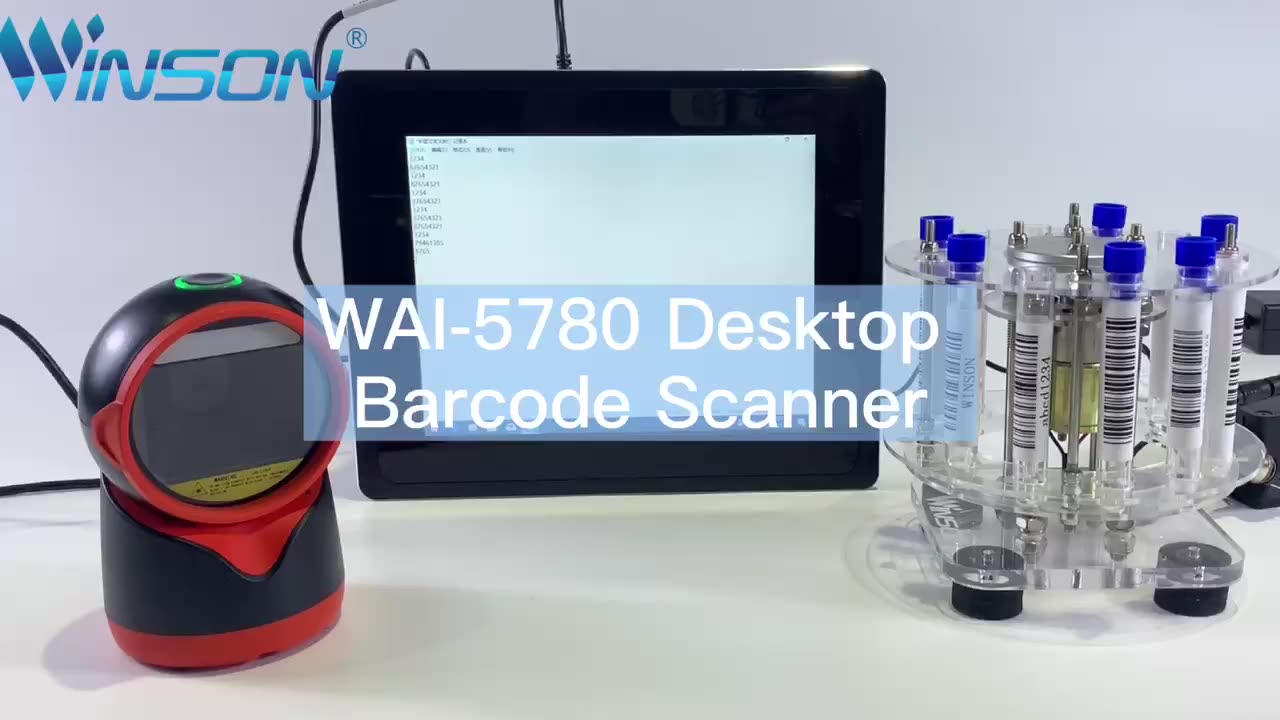 Scanner de código de barras Leitor de peças Handheld Android de 32 bits Supermarket Pos Barcode Scanner Desktop Scanner1