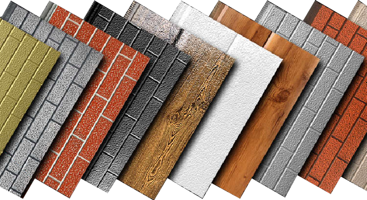 Brick Color External Insulation Wall Siding Metal Carved Decorative Sandwich Panel