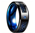 Hotselling Amethyst Tungsten Ring with Blue Carbon Fiber and Black Celtic Dragon Design1