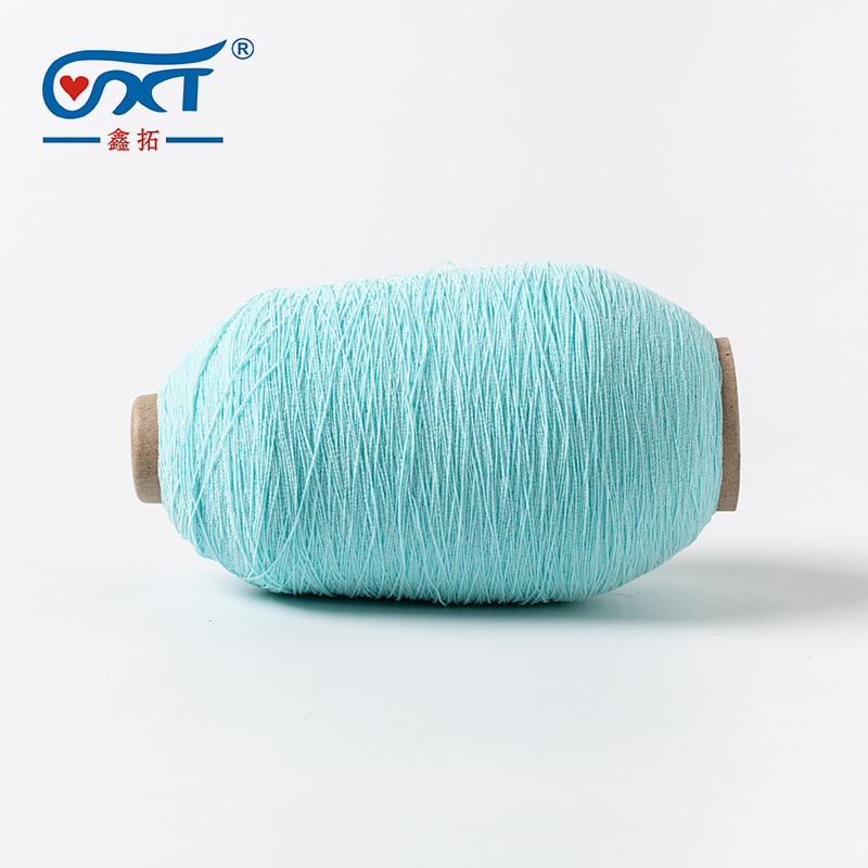 Baby Blue Polyester Rubber Covered Yarn Natural Rubber Thread Yarn for Socks