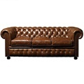 High Quality Vintage Italian Leather Sofa Set - Brown Top Grain Genuine Leather Living Room Sofa1