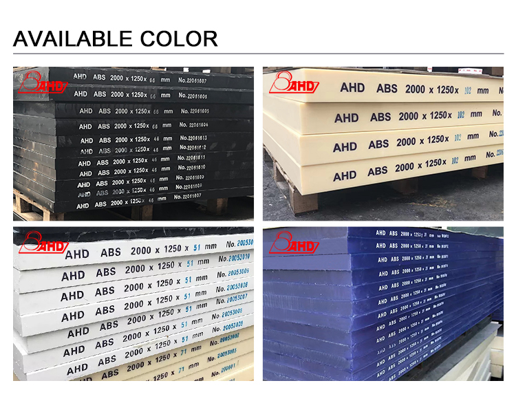 Vacuum Forming  Acrylonitrile-Butadiene- Styrene  ABS Plastic Sheet Black White Yellow