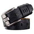 High Quality Crocodile Grain Vintage Metal Pin Buckle Leather Belt1