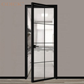 Anti-theft system aluminum frame mobile home exterior door outward  glass swing door with vertical sliding glass door blinds1