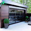 Crafted Elegance: Luxury Tempered Aluminum Alloy Frameless Garage Door - Black Mirror Glass1