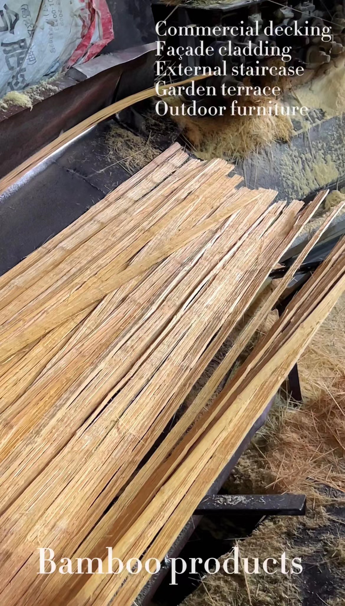 Raw material processing of bamboo cladding