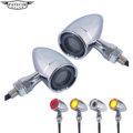 Black Motorcycle LED Turn Signals for Harley Choppers1