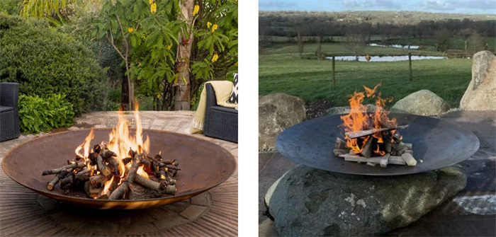 large metal fire pit