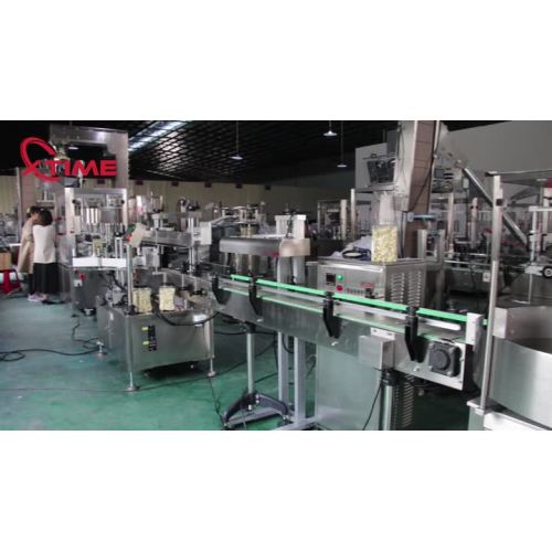 Garlic filling nitrogen capping labeling line for plastic cans