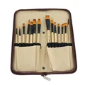 Heet verkopen 14 stks houten nylon wol acryl oliekunstenaar verf aquarel borstels set canvas tas schilder set pinceles acuarela11