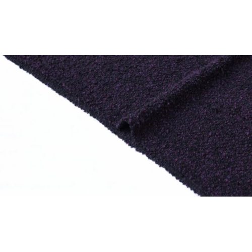 ネイビー パープル フリース ツイード 冬用ブークレ ポリエステル 100% 生地