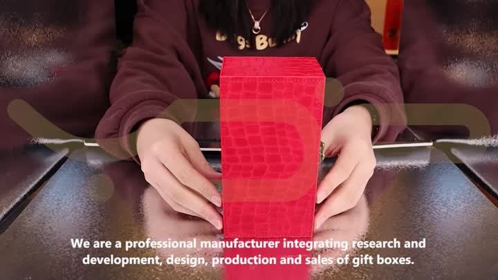 red leather perfume boxes